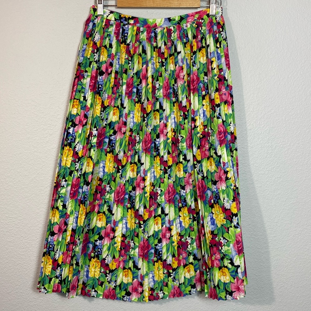 Vintage‎ Heller Tracht Floral Pleated Skirt
